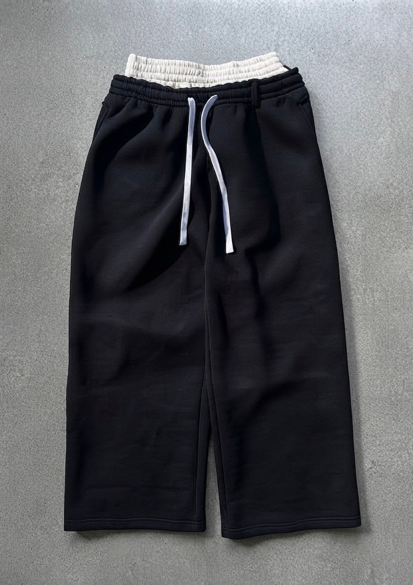 Black Double Waist Pants