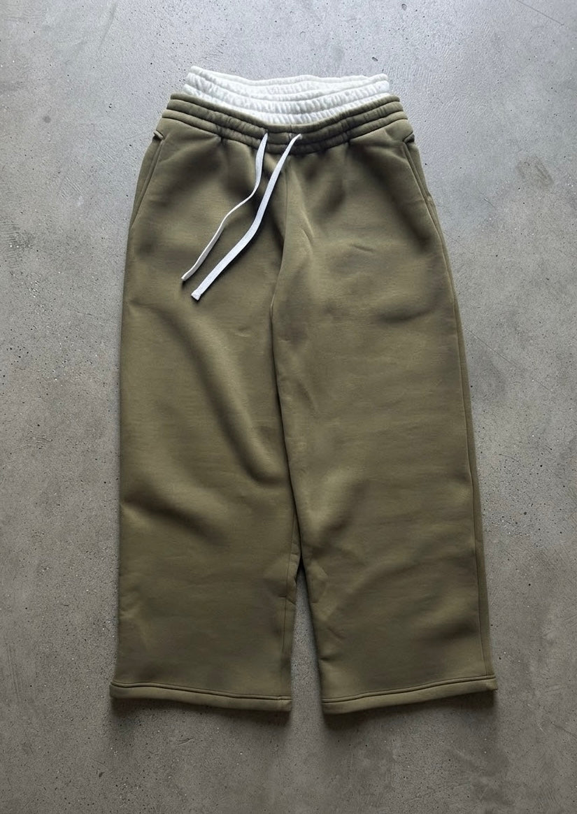 Khaki Double Waist Pants