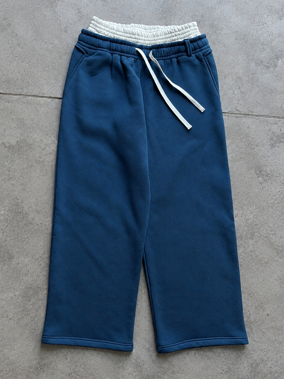 Navy Double Waist Pants